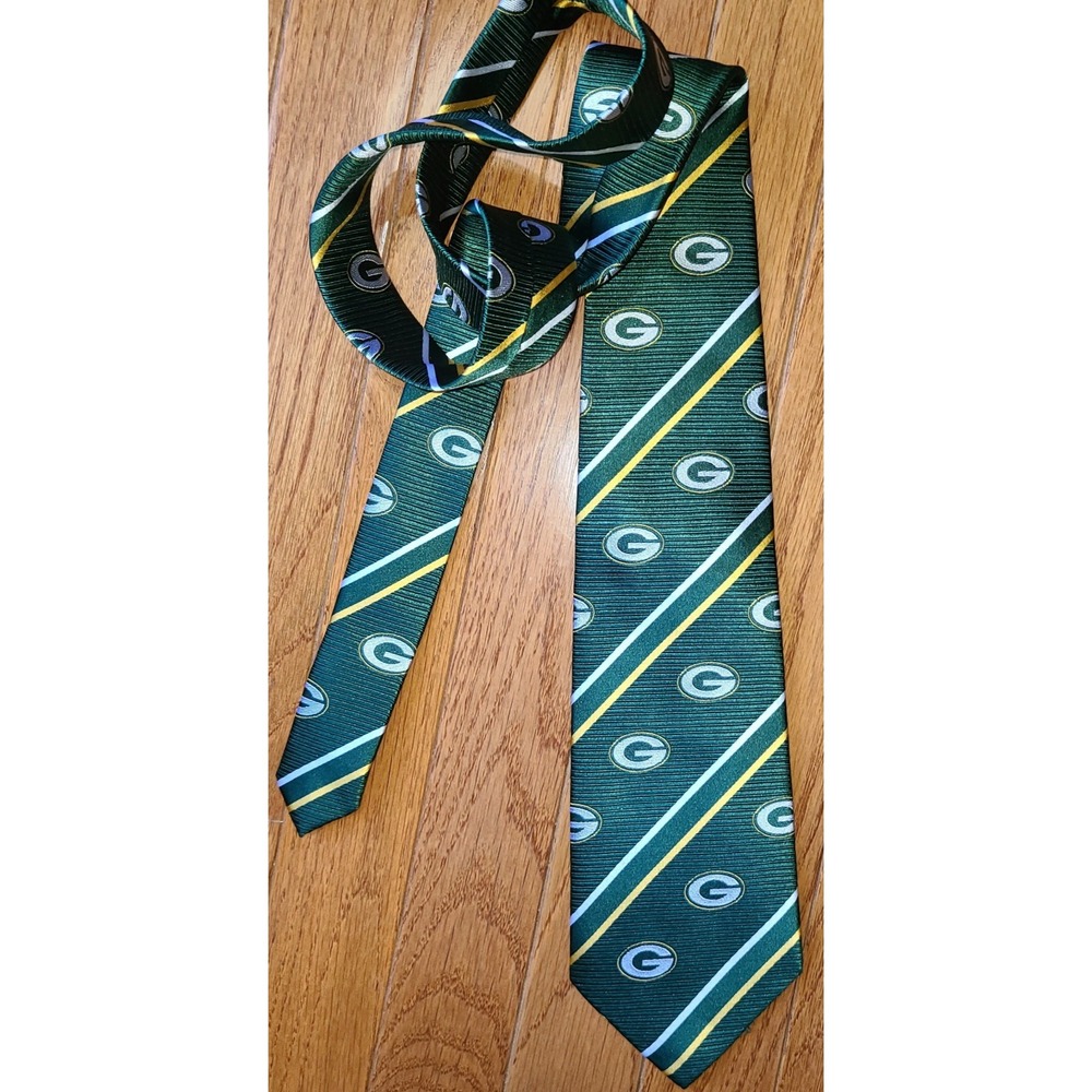 Green Bay Packers Neck Tie Mens One Size Green NFL Football Team NFL 90s 4 inch